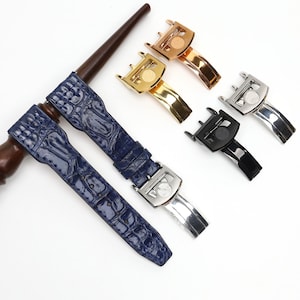 Correa de reloj de cuero compatible con el cierre desplegable IWC de liberación rápida.