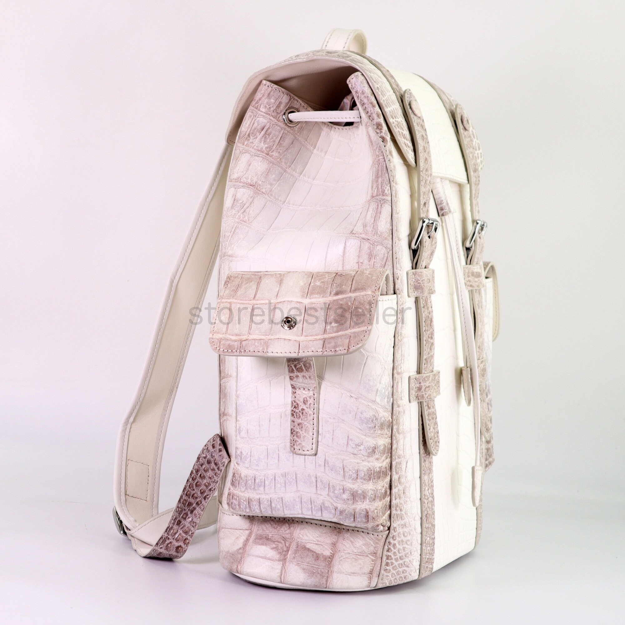Belly Handcrafted Leather Backpack Shoulder Bag Travel Alligator Bag Backpack Shoulder White Himalaya Leather Etsy UK