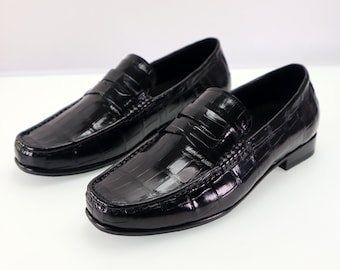 Men’s Formal Slip-On Shoes, Alligator Dress Shoes for Men, Men’s Formal Slip-On Shoes,  Handmade Classic Dress Shoes – Ideal Gift for Him