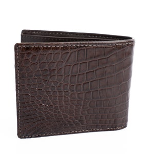 Mens Bifold Genuine Leather Wallet For Men | Personalized Alligator Wallet/ Anniversary Gift For Him/Mens Wallet