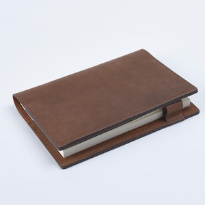 Handmade Leather Notebook Cover: Personalized Refillable Journal with Pen Loop