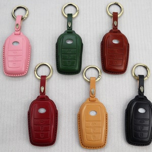 Leder Auto-Schlüssel Abdeckung für Toyober CHR CHR Prado Camry Avalon Prius Corolla RAV4 Highlander Riez Land Cruiser Schlüsselbund 3 Tasten Key Inhaber