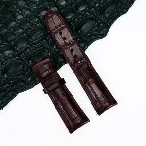 Leather Watch Straps Use Quick Released Spring Bars Alligator Replacement Curved End Watch Band 24 22, 21, 20, 19, 18, 16, 14 (16 Colors)