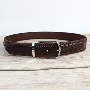 Leather Belts Genuine Alligator Strap Knitting Edges Belt Strap 38mm Wide Mens Custom Belts, Personalized gifts for him