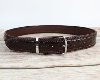 Leather Belts Genuine Alligator Strap Edges Belt Strap 38mm Wide Mens Custom Belts, Personalized gifts for him