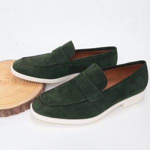 Suede Leather Loafers For Men | Leather Men&#39;s Loafer | Handmade Slip-On Dressed Shoes for Men| Casual Loafers For Men | Party wear Loafers.