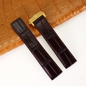 Bracelet de montre en cuir véritable pour Tag-He, bracelet de montre de rechange Tag-He en alligator, utilisé avec boucle déployante à boucle déployante
