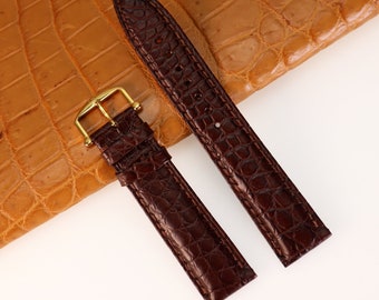 IWC用ハンドメイドダークグリーンヌバックアリゲーターレザーウォッチ