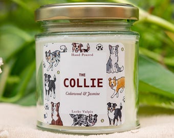The Collie Dog Border Collie duftende Sojawachs Vegan Hand gegossene Duftkerze