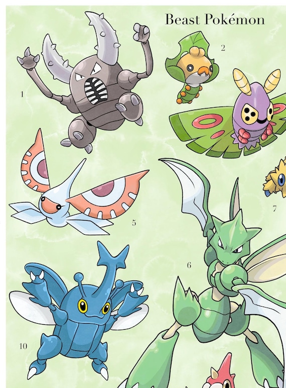 ポケモンタイプ図鑑風水彩画コレクション - Etsy 日本