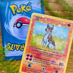 Carte holographique personnalisée pour portrait d'animal de compagnie Pokémon