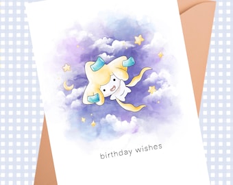 Jirachi 'Birthday Wishes' Pokemon inspirierte Feier Grußkarte