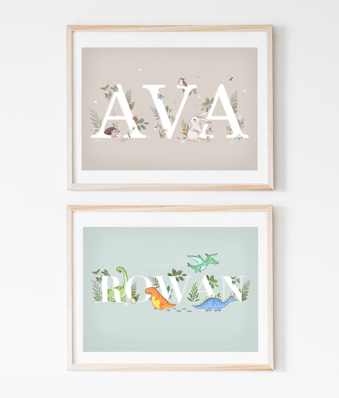 Personalised Nursery Name Plate Print Custom Name Etsy