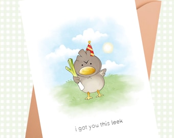 "FarFetch'd ""I Got You This Leek"" Pokemon inspirierte Feier Grußkarte