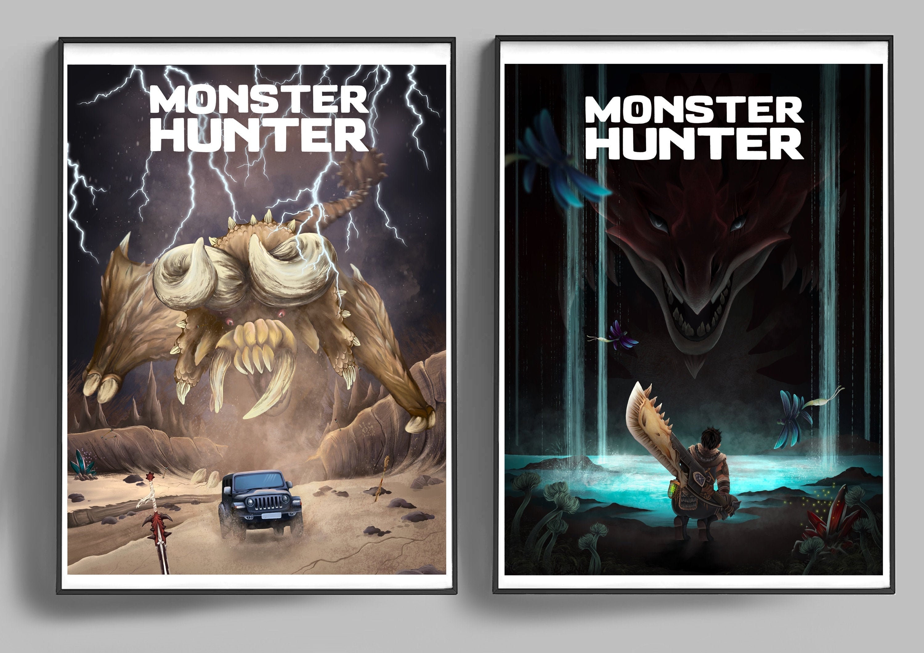 モンスターハンター リオレウス＆ディアブロス 映画風イラストポスター