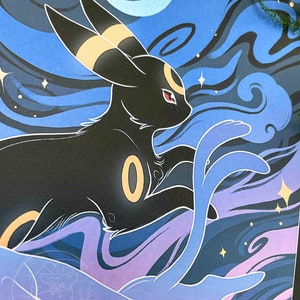Espeon & Umbreon Celestial Tides Pokemon Art Print - Etsy