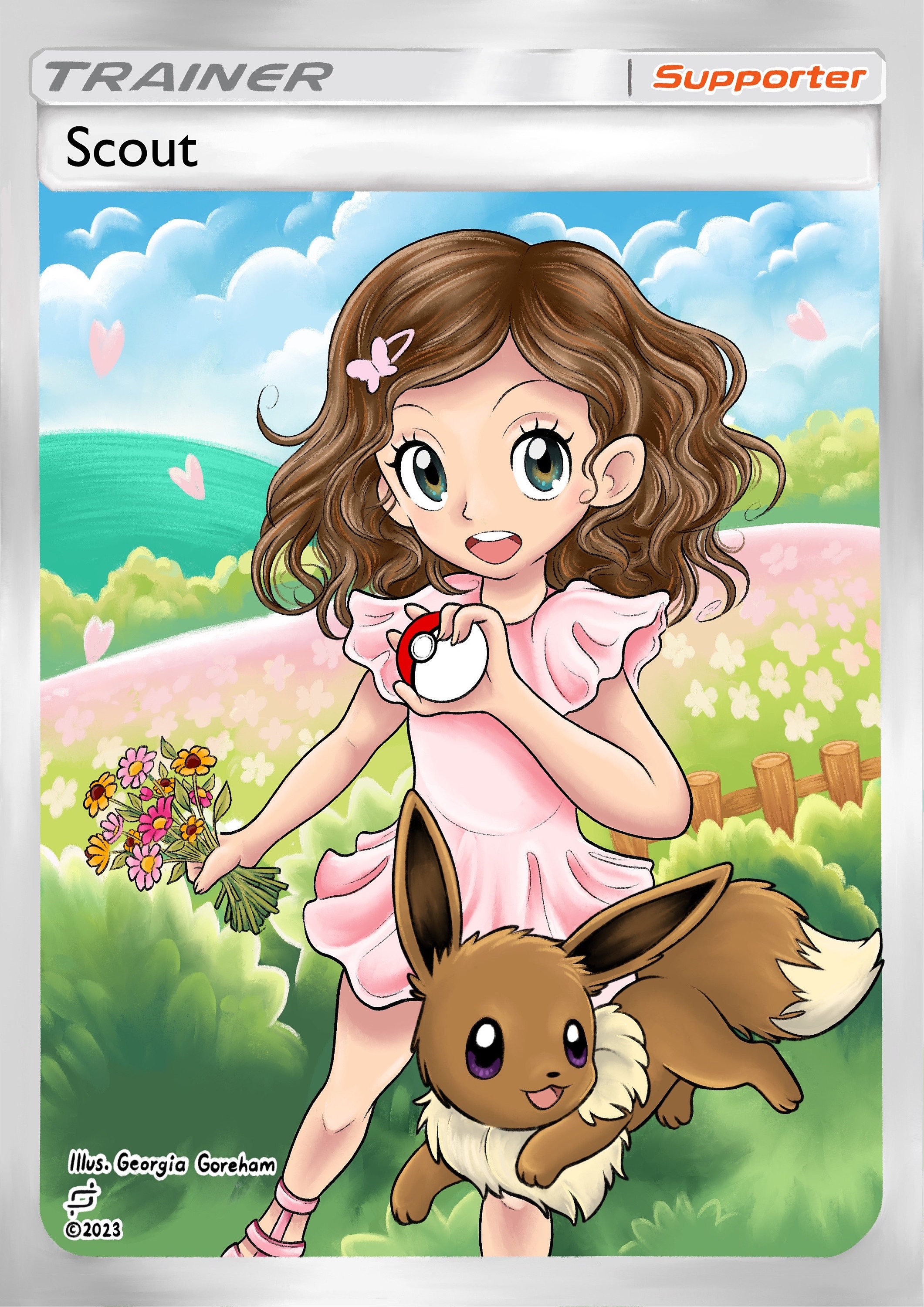 Custom Pokemon Trainer Holographic Hand Drawn Full Art Card - Etsy