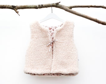 Sherpa fleece gilet 5-6 years , Reversible Kids Sherpa vest , Children’s teddy fleece waistcoat