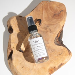 Smudge Spray with Amethyst Crystals - Sage & Rosemary Cleansing Mist | Organic Aromatherapy Room Spray | Energy Purification