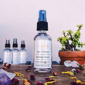 Crystal Infused Smudge Spray Energy Cleanse Spray Remove Negative Energy Spray Amethyst Infused Self Goddess image 3