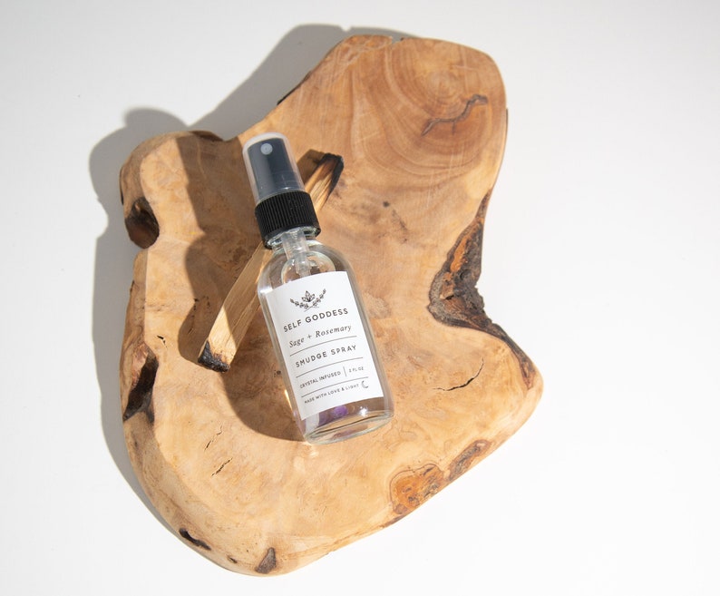 Crystal Infused Smudge Spray Energy Cleanse Spray Remove Negative Energy Spray Amethyst Infused Self Goddess zdjęcie 1