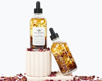 LOVE FREQUENCY Botanical Rose Body Oil | Hydrating + Glowing Skin | Rose Calendula Body Oil | Crystal Body Oil