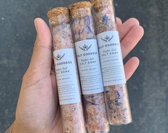 Higher Self Salt Soak Tube - Crystal Infused