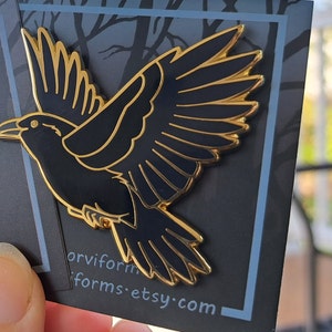 Crow or Raven Hard Enamel Pin
