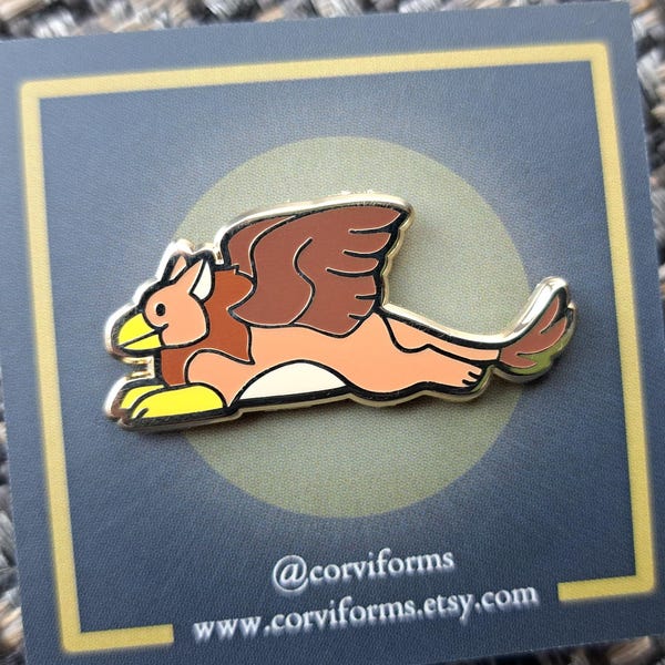 Kleiner Greif Emaille Pin - greif griffon Heraldik zügelloses mythisches Tier