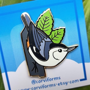 Nuthatch & Beech Enamel Pin songbird