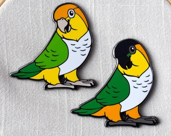 Caique Hard Enamel Pin - White Bellied and Black Capped