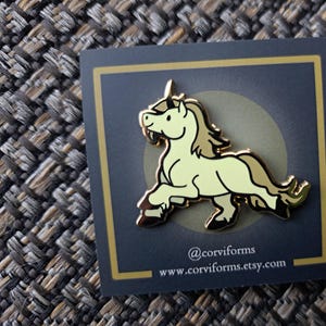 Little Unicorn Enamel Pin - fantasy heraldry heraldic rampant mythical animal horse