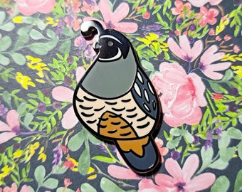Quail Bird Hard Enamel Pin California Quail