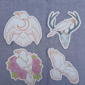 Crow & Raven Stickers - White Variants