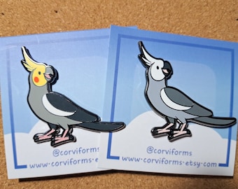 Cockatiel Bird Hard Enamel Pin 2 versions