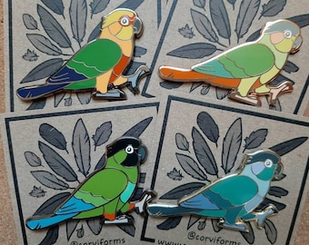 Conure Enamel Pin - Jenday Nanday Turquoise Pineapple Green Cheek