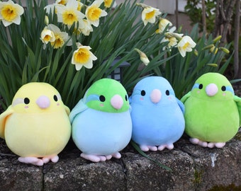 Parrotlet Plushie - borb round parrot stuffed animal bird