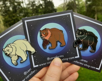 Pines de esmalte duro de oso - Oso polar negro grizzly - Rachel Animorphs