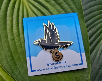 Cash Crow Enamel Pin