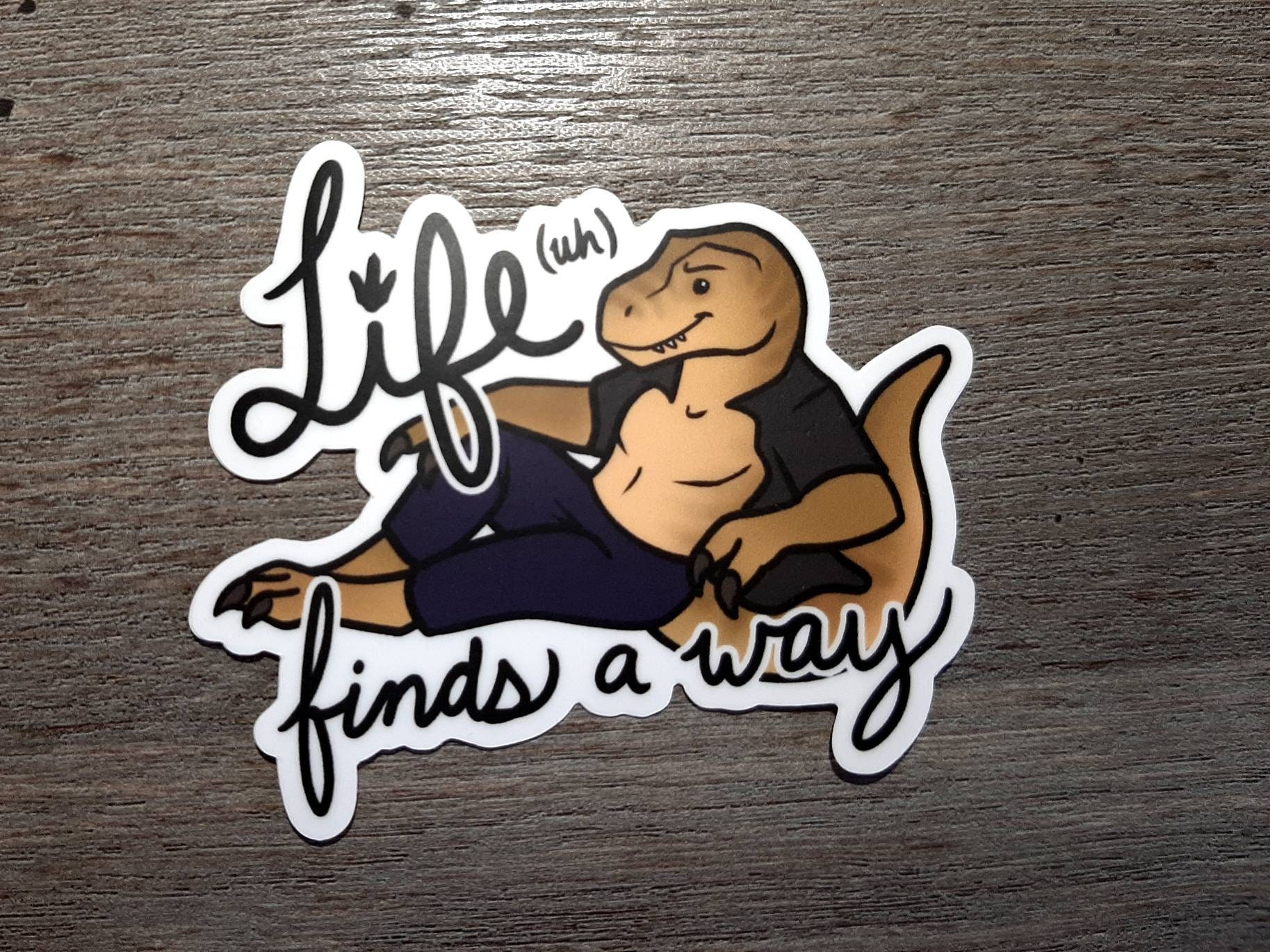 Jurassic Park Jeff Goldblum Sticker - dinosaur t rex life finds a way
