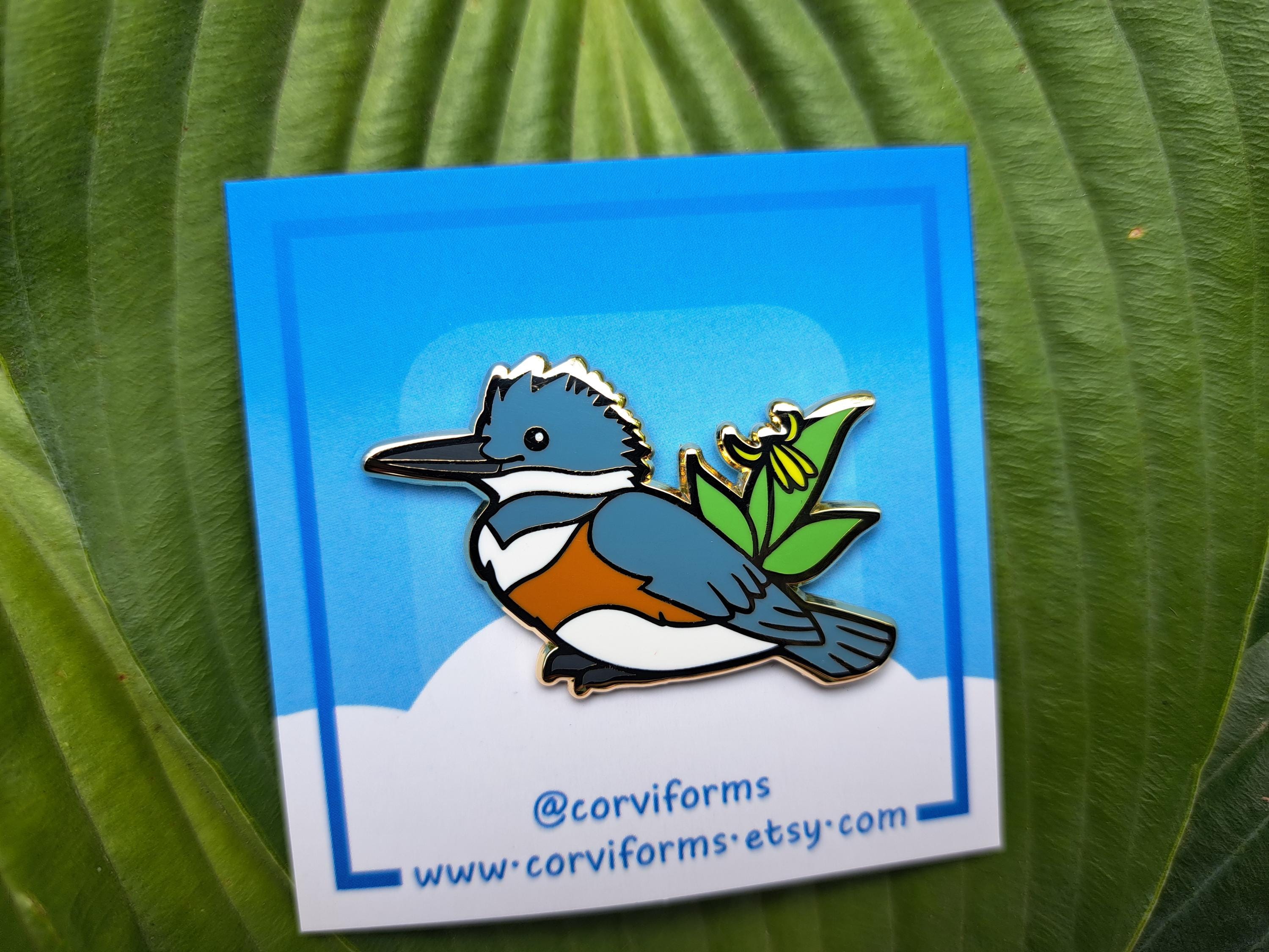 Kingfisher x Trout Lily Enamel Pin