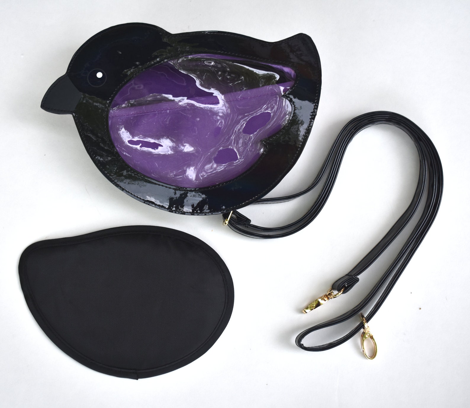 PREORDER Crow Ita Bag Crossbody Purse Shiny Black Ships Etsy