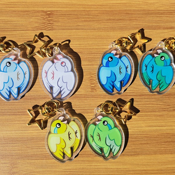 Parrotlet Double Sided Acrylic Keychain parrot parakeet