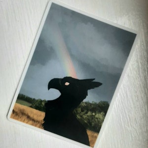 Gryphon Landscape Sticker fantasía arco iris