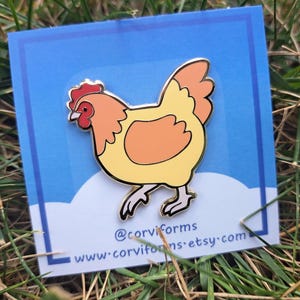 Chicken Hen Buff Orpington Tan Brown Bird Hard Enamel Pin