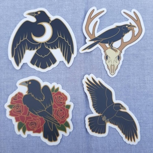 Crow & Raven Stickers - Black Variants