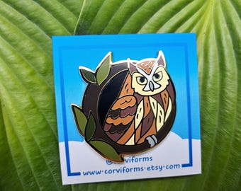 Eastern Screech Owl x Ash Tree Enamel Pin