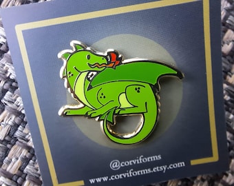 Little Dragon Enamel Pin - fantasy heraldry heraldic rampant mythical animal
