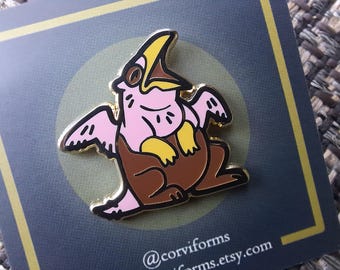 Baby Gryphon Enamel Pin - pink griffin griffon heraldry heraldic mythical animal