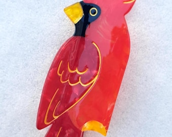 Cardinal Claw Clip - red bird hair accessory